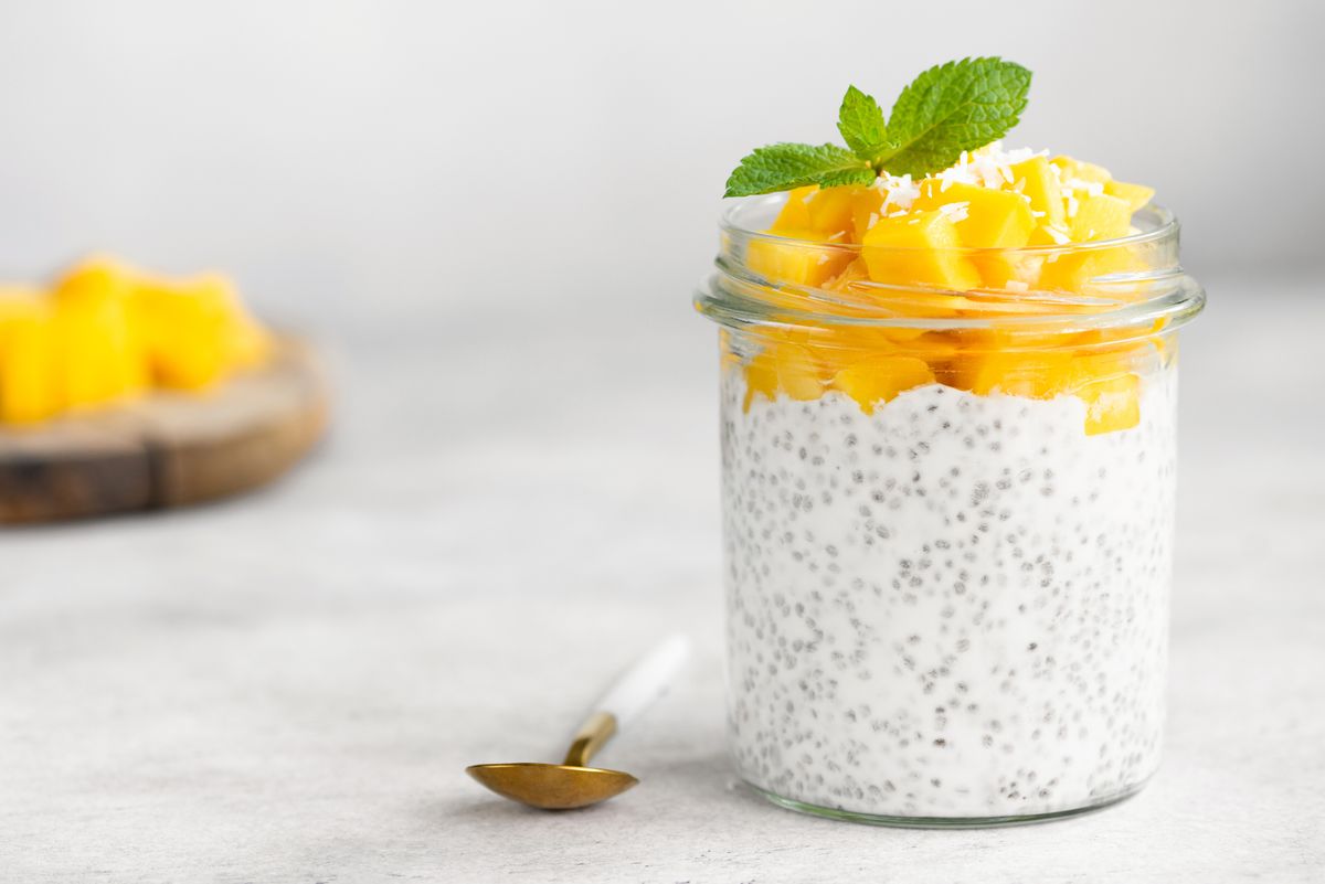Vasito de chía hidratada con leche
