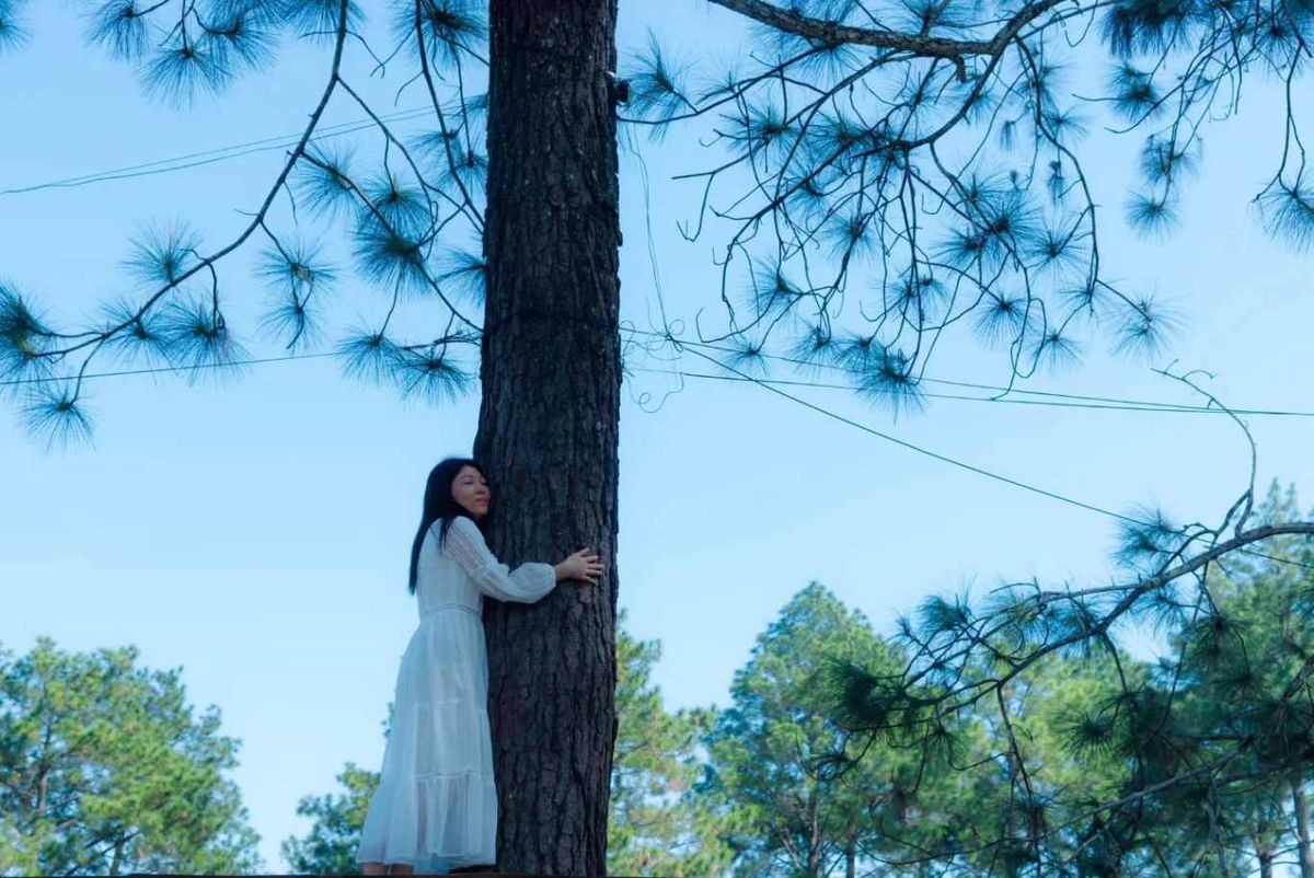 Huyền Minh, ganadora campeonato mundial abrazar arboles 2023.