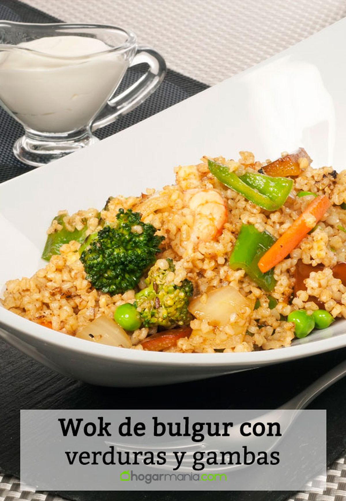 wok bulgur verduras gambas pin