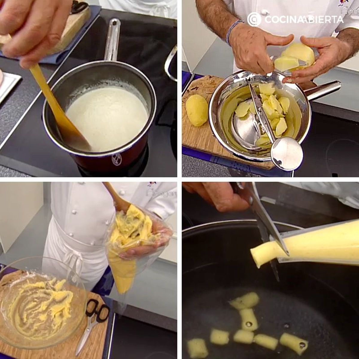 jamon noquis salsa roquefort paso a paso