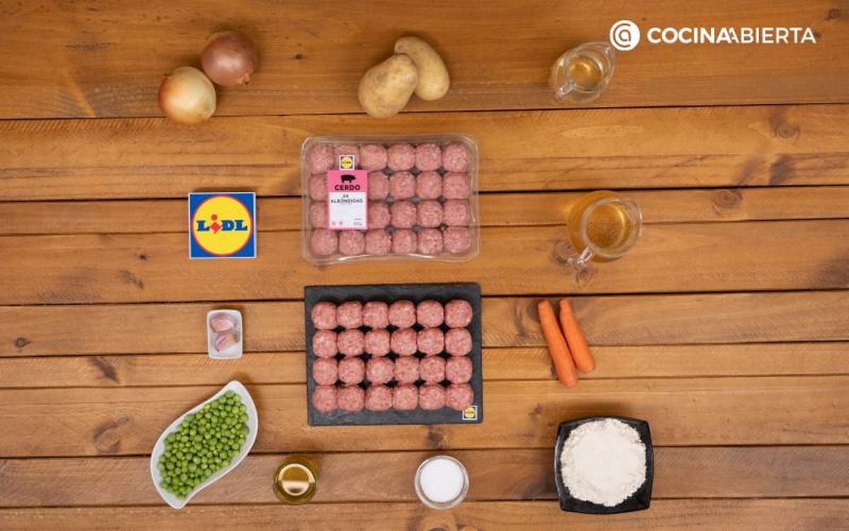 Ingredientes de la receta de albóndigas con patatas