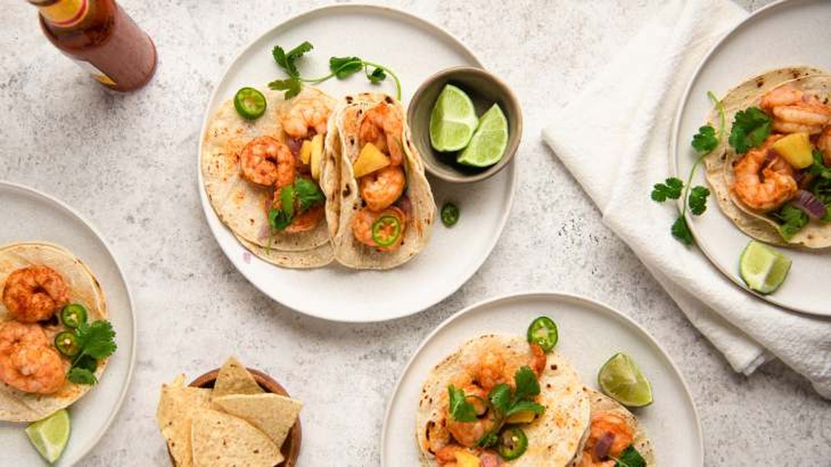 receta tacos de camarones con mango