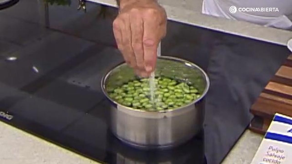 receta salteado pulpo verduras garbanzos ka paso 1