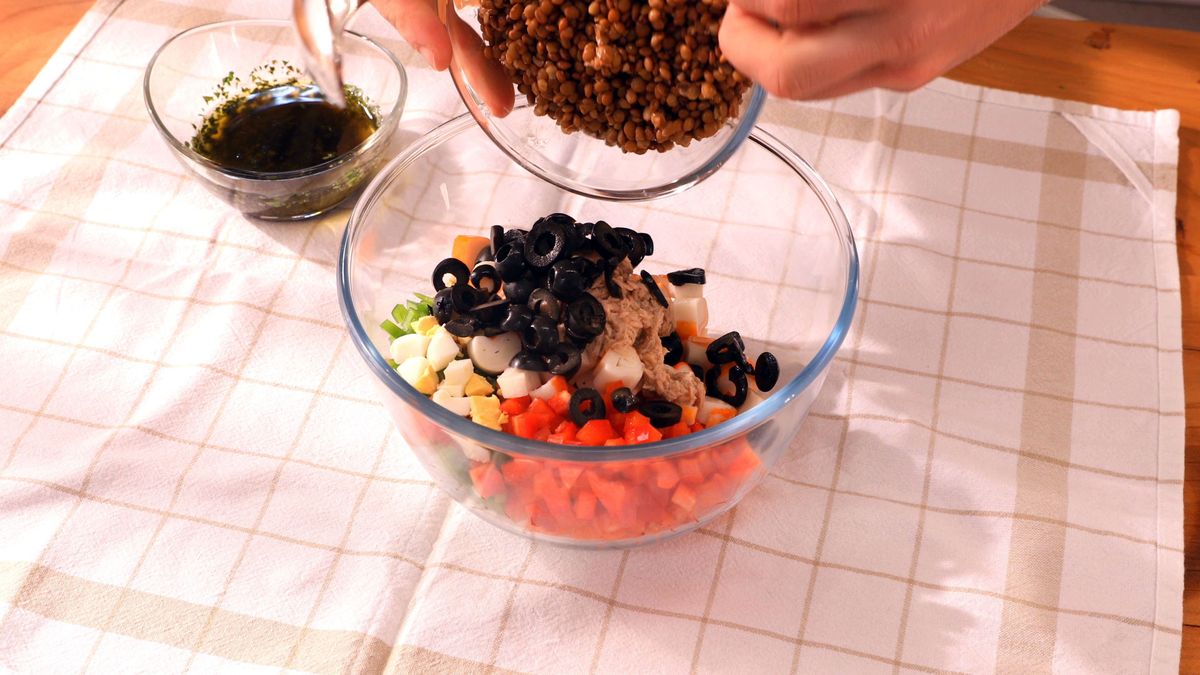 Ensalada de lentejas   Paso 3