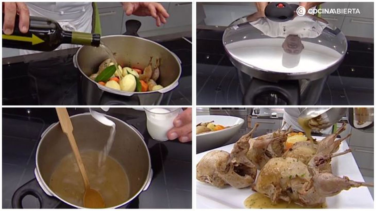 Los pasos finales para elaborar codornices guisadas en olla rápida Los pasos finales para elaborar codornices guisadas en olla rápida
