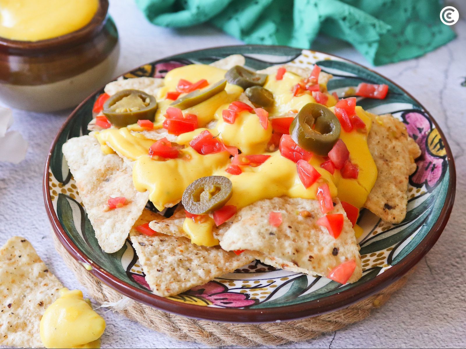 Nachos con queso Nachos con queso