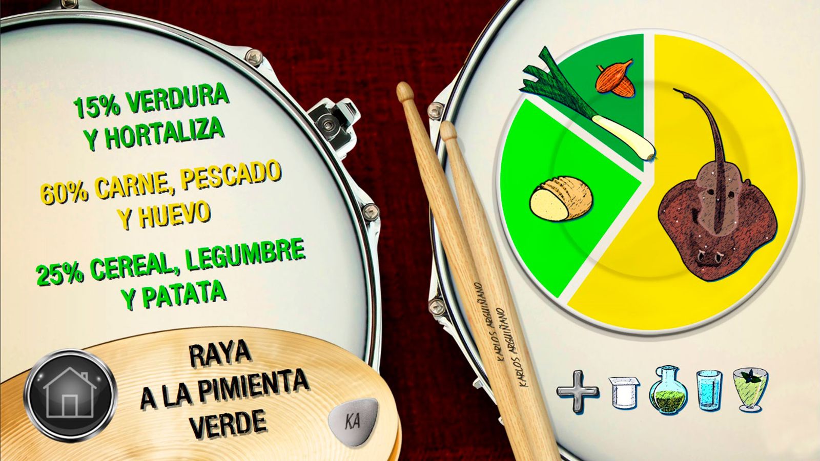 Plato equilibrado raya a la pimienta verde