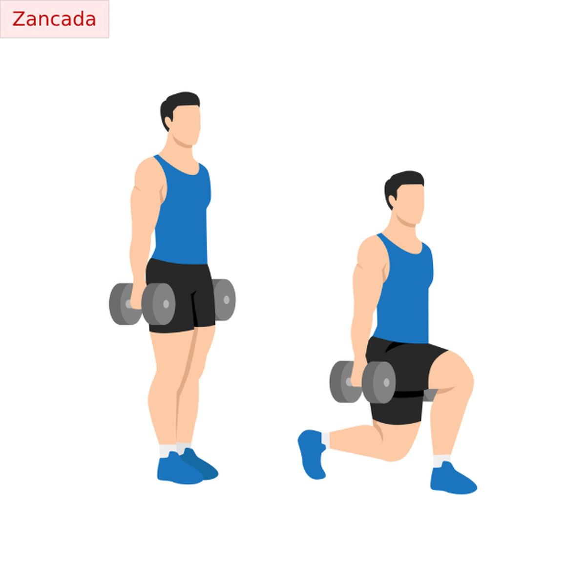 5 ejercicios para fortalecer gluteos con peso zancada 1