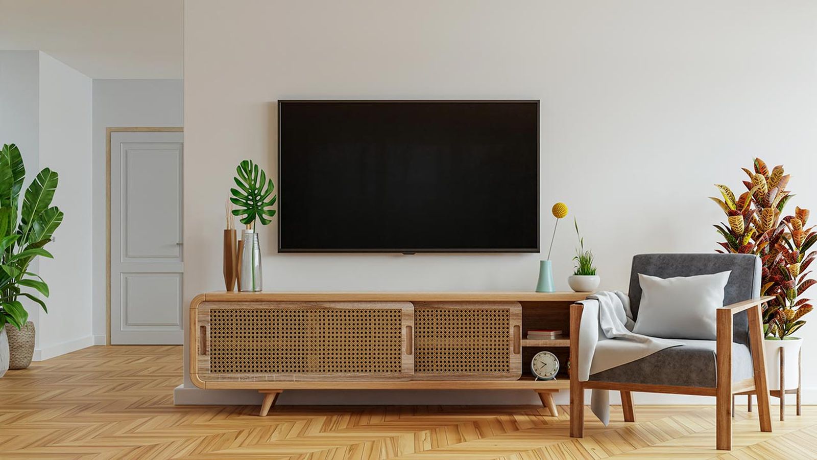 ideas decorar pared mueble tv