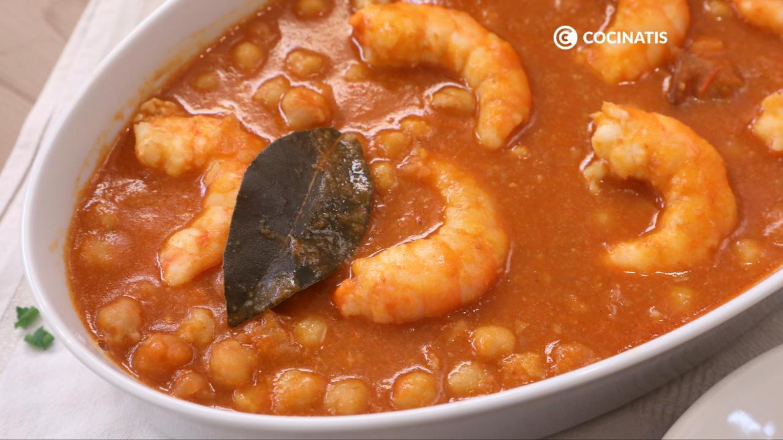 Garbanzos con langostinos