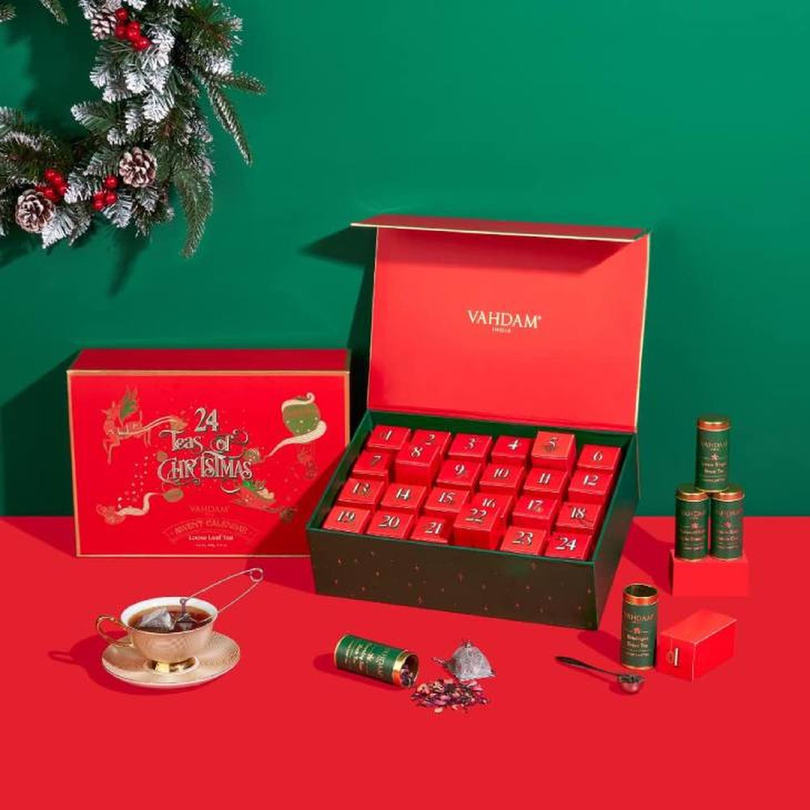 calendario adviento de infusiones vahdam navidad