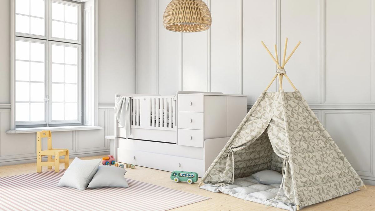 dormitorio gris infantil