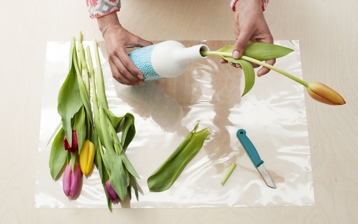 Decorar botellas para usar como jarrones paso3