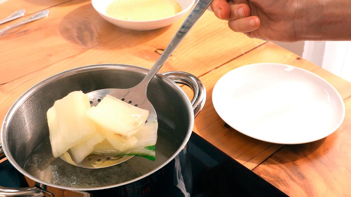 Pencas rellenas de jamón y queso   Paso 2