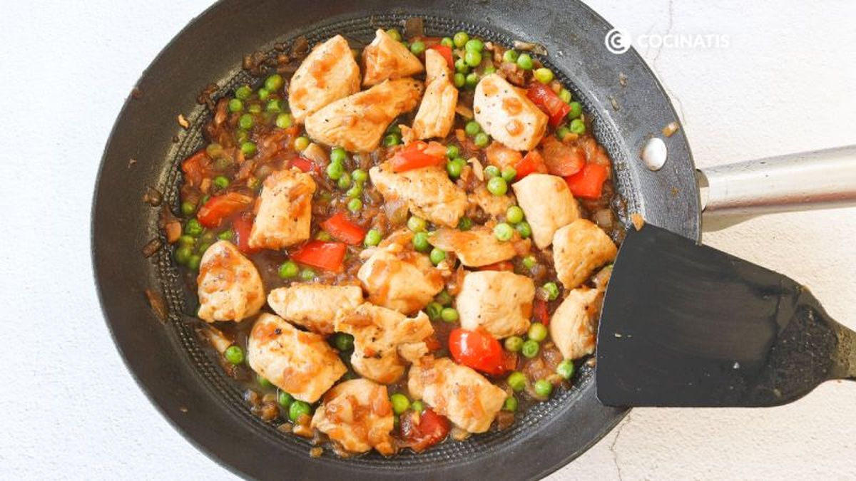 Sofrito de verduras con pollo