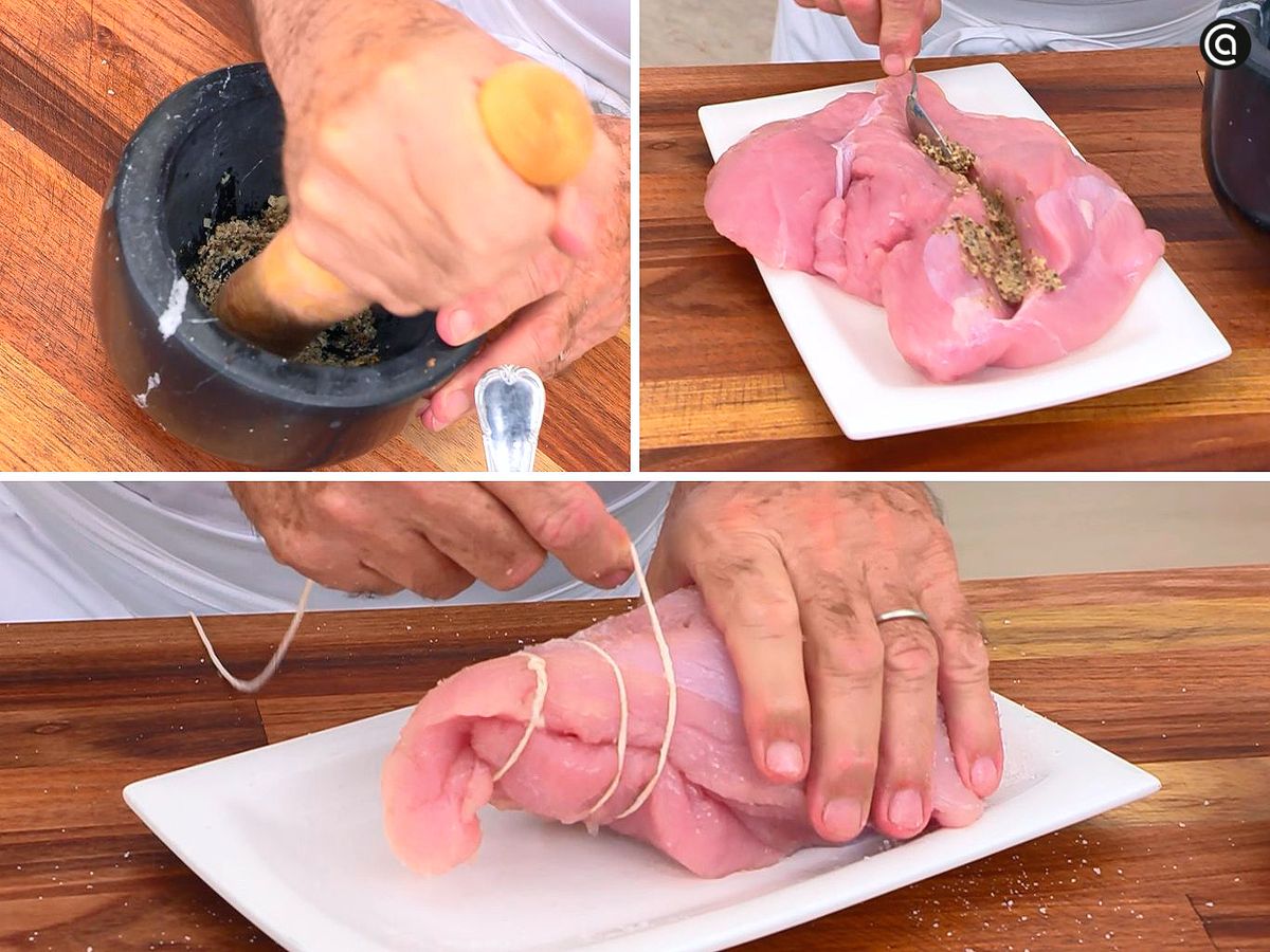Prepara el pavo para dorar y hornear