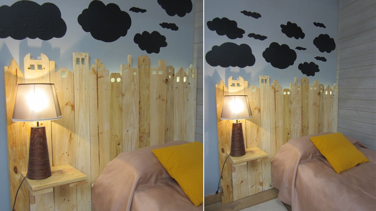 Hacer cabecero de madera con forma de casas paso 14   galeria