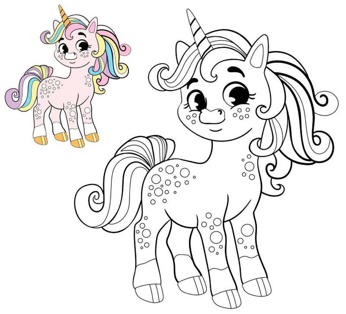 Unicornio para colorear, modelo 12.