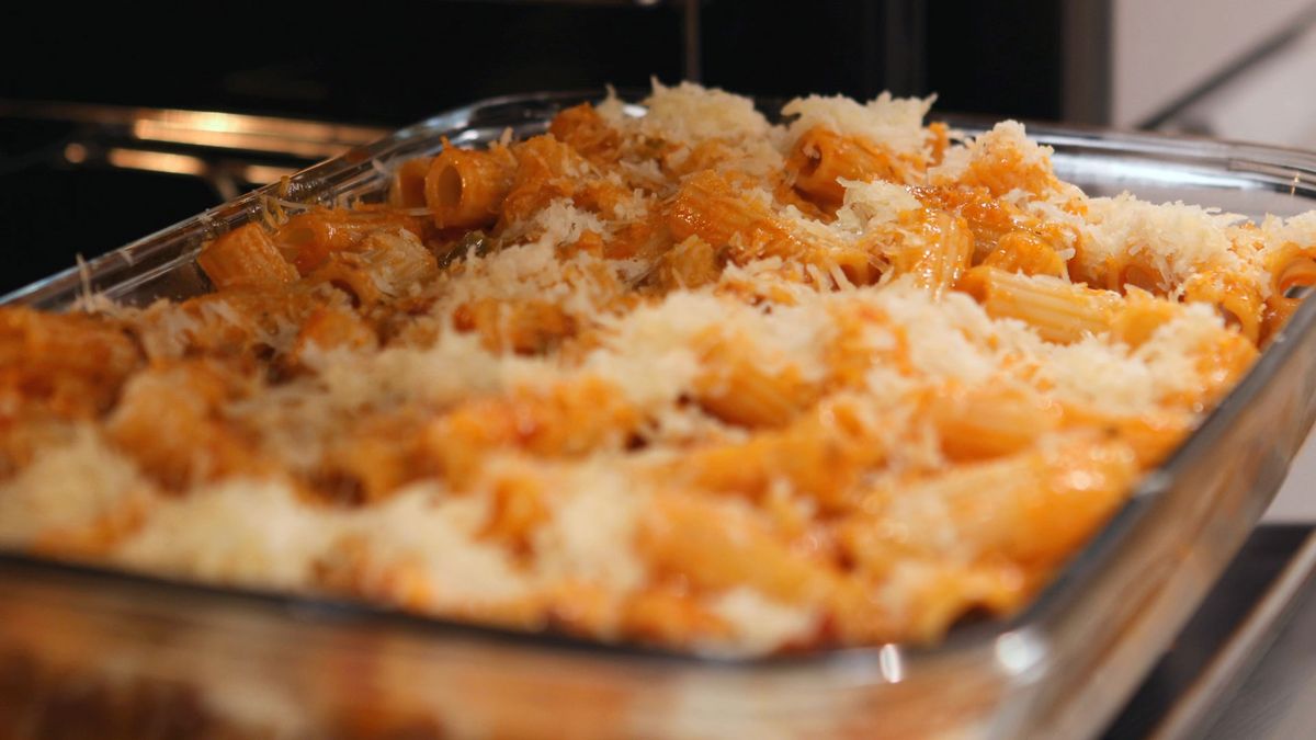 Macarrones con chorizo y queso gratinado   Paso 6