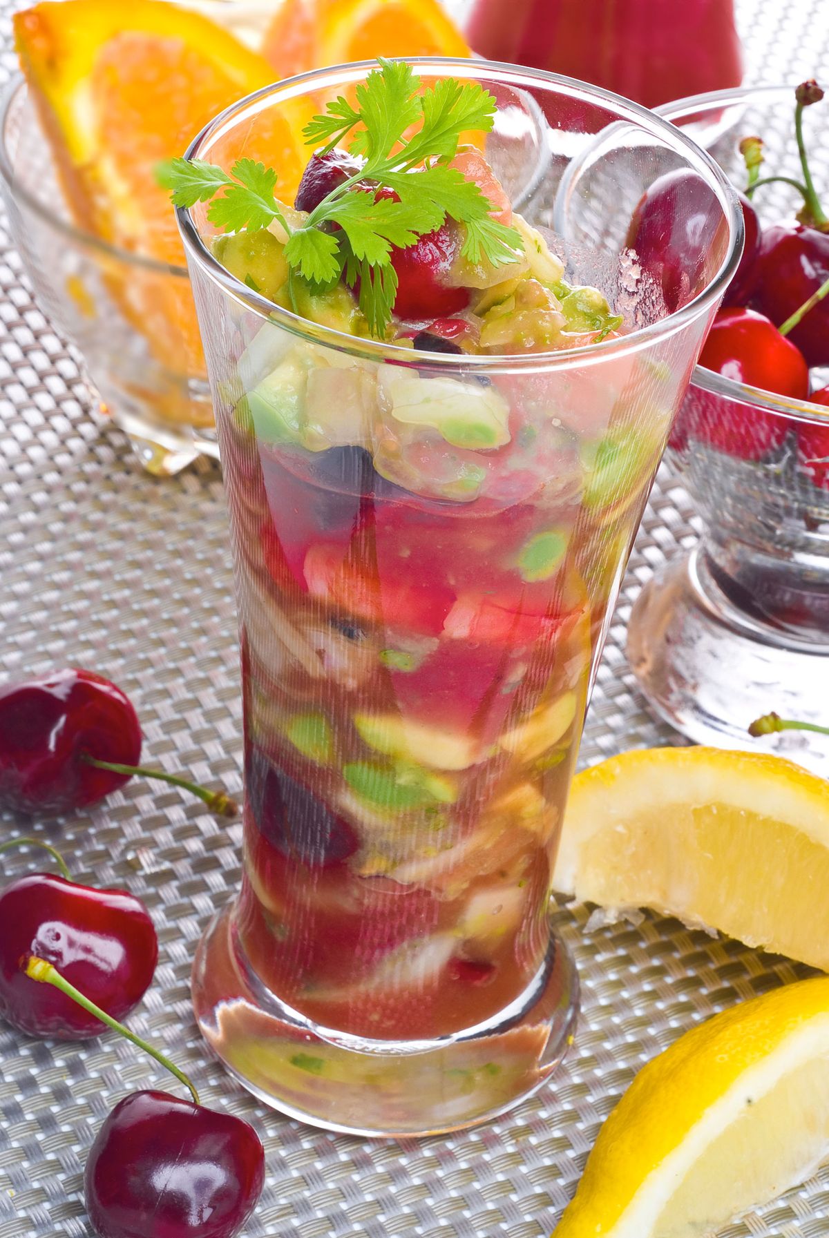 Bloody de cerezas con marisco