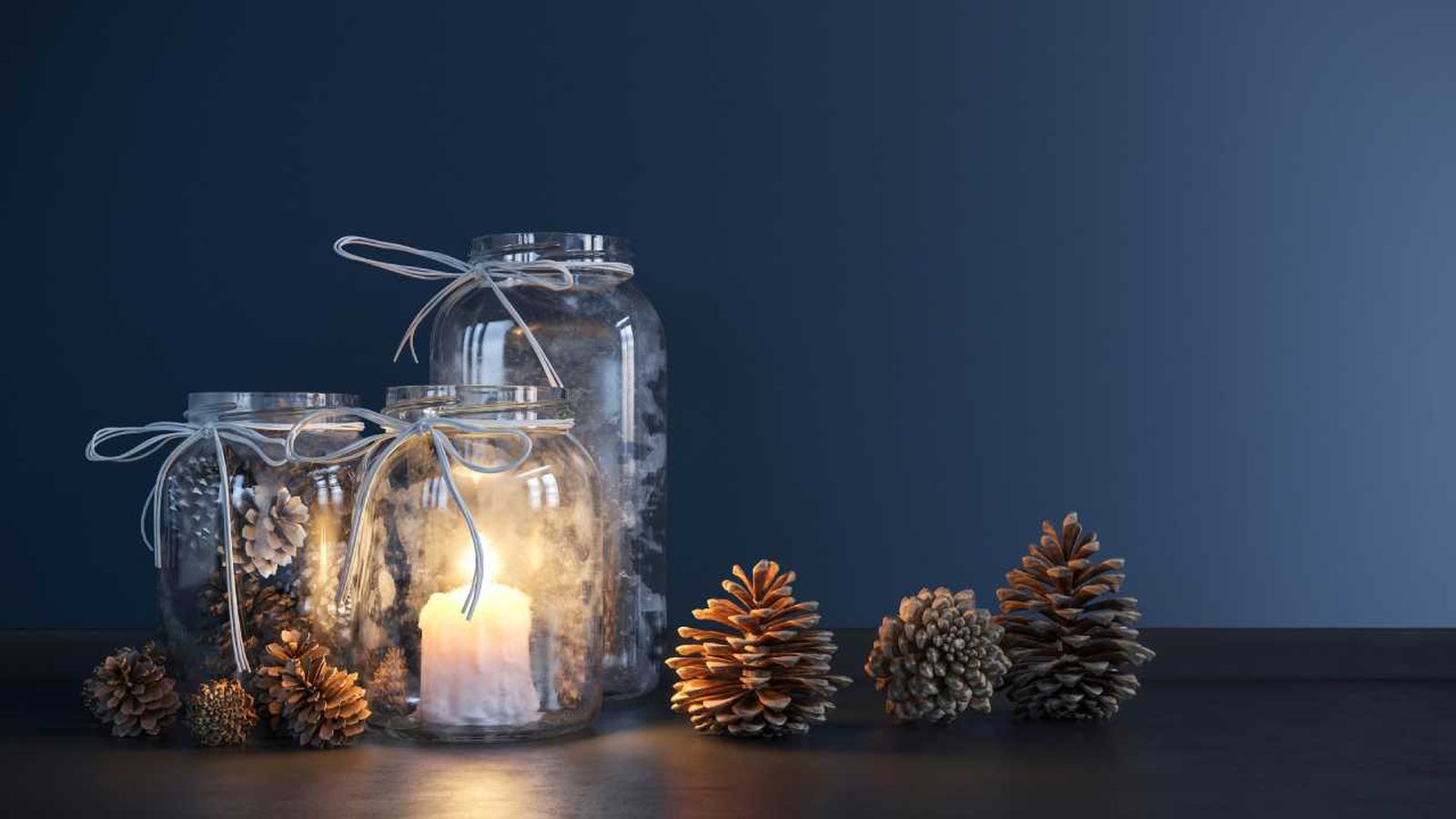 Frascos de vidrio de Navidad.