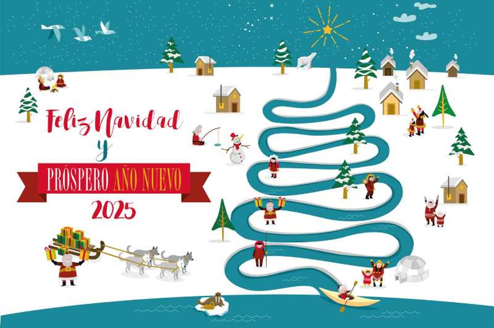 Felicitación de paisaje navideño para el 2025. Felicitación de paisaje navideño para el 2025.