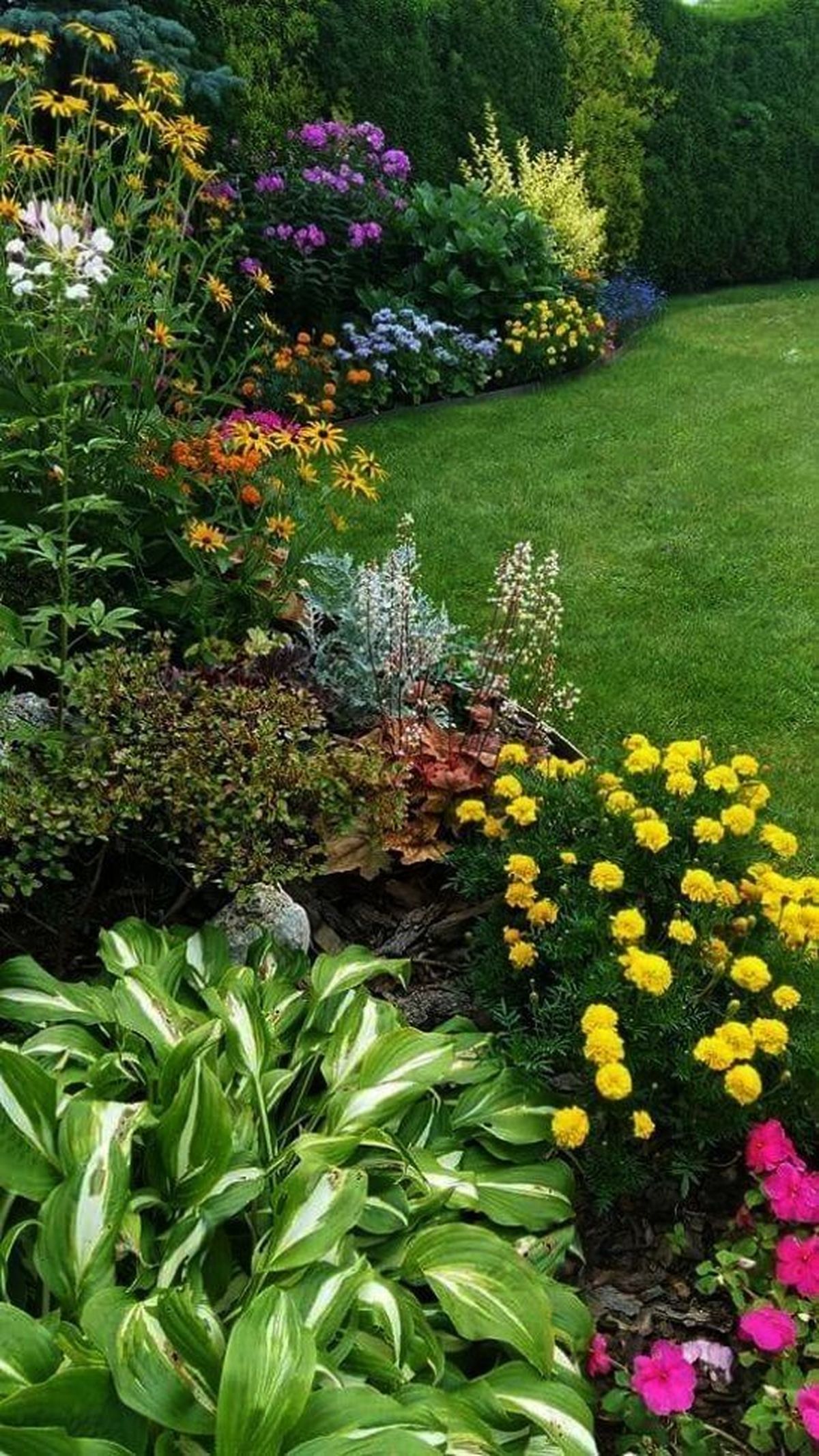 decorar jardin barato colorido