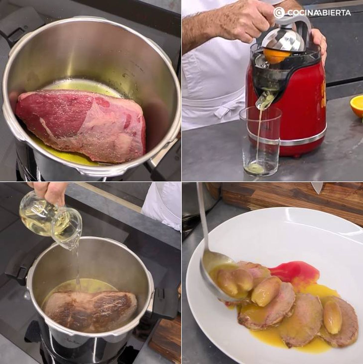 redondo ternera a la naranja pasos