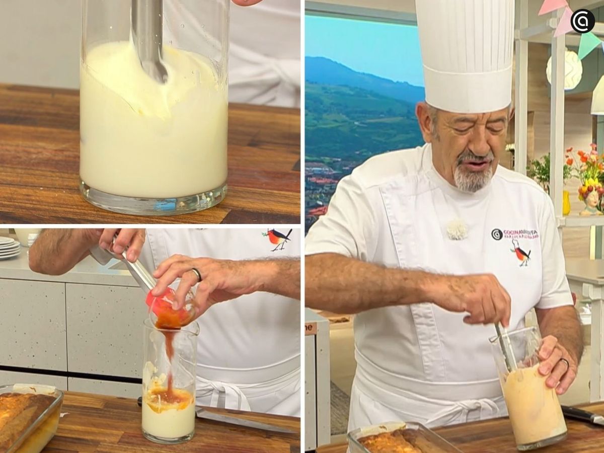 Elabora la salsa rosa sin huevo emulsionando la mezcla y añadiendo el resto de ingredientes