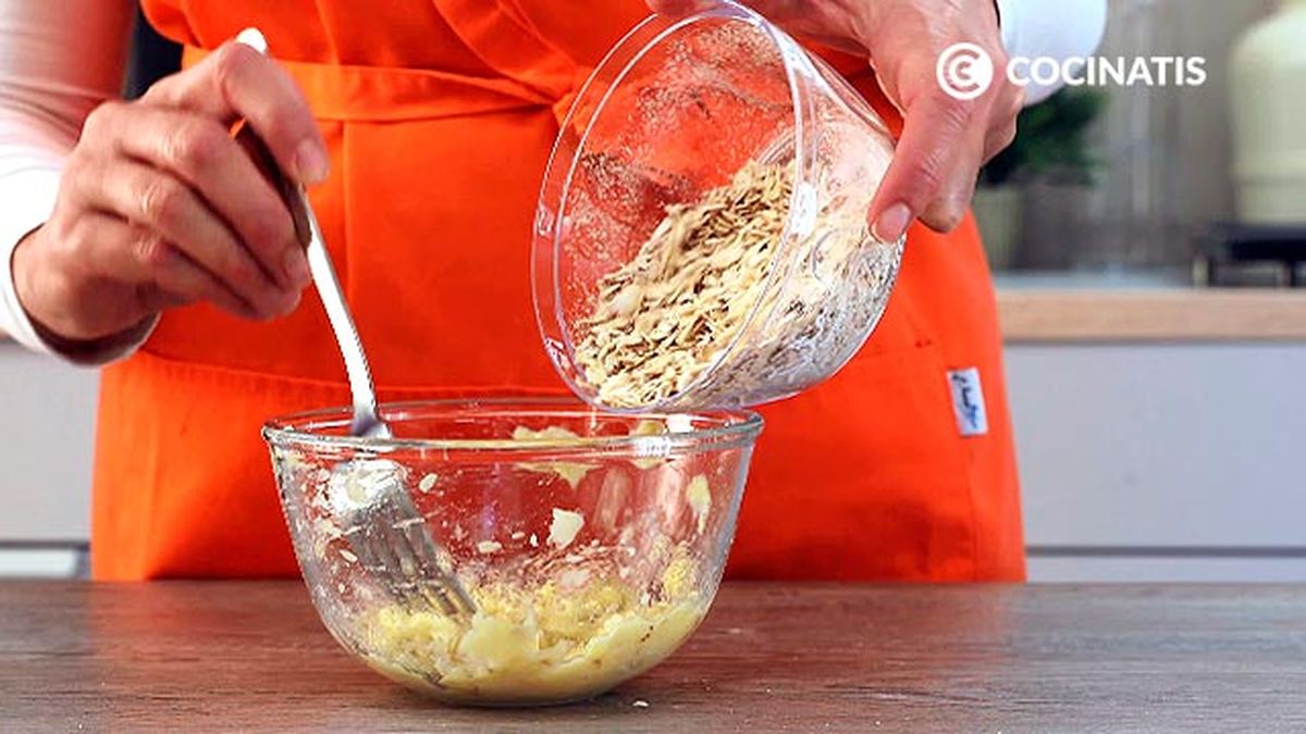 Receta de galletas de avena y plátano  paso 3