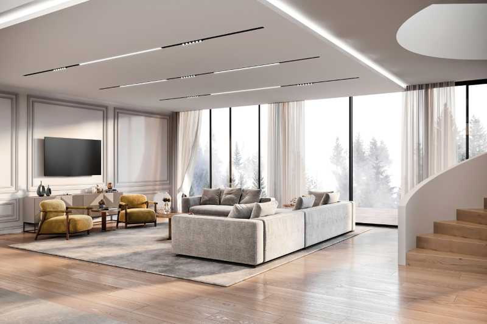 Salón elegante y luminoso.