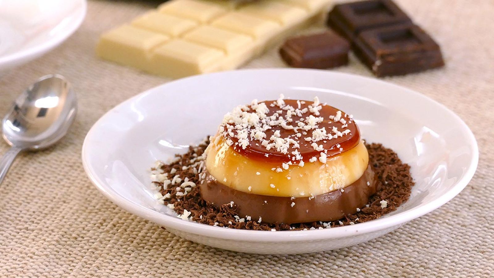 Receta de flan de dos chocolates Receta de flan de dos chocolates