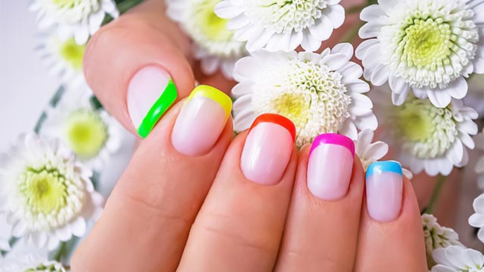 manicura francesa de colores borde manicura francesa de colores borde