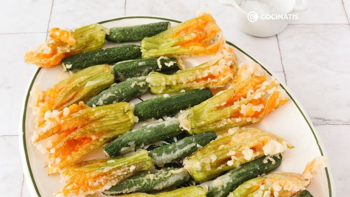 Flores de calabacín en tempura