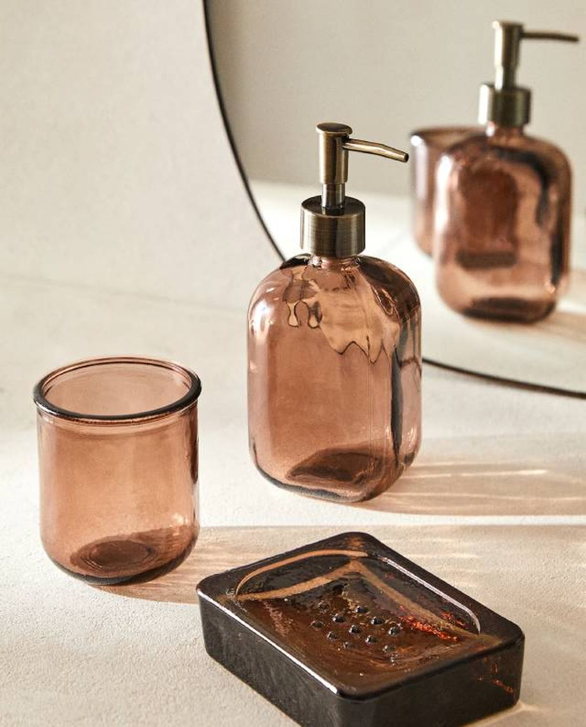 juego bano vidrio caramelo zara home