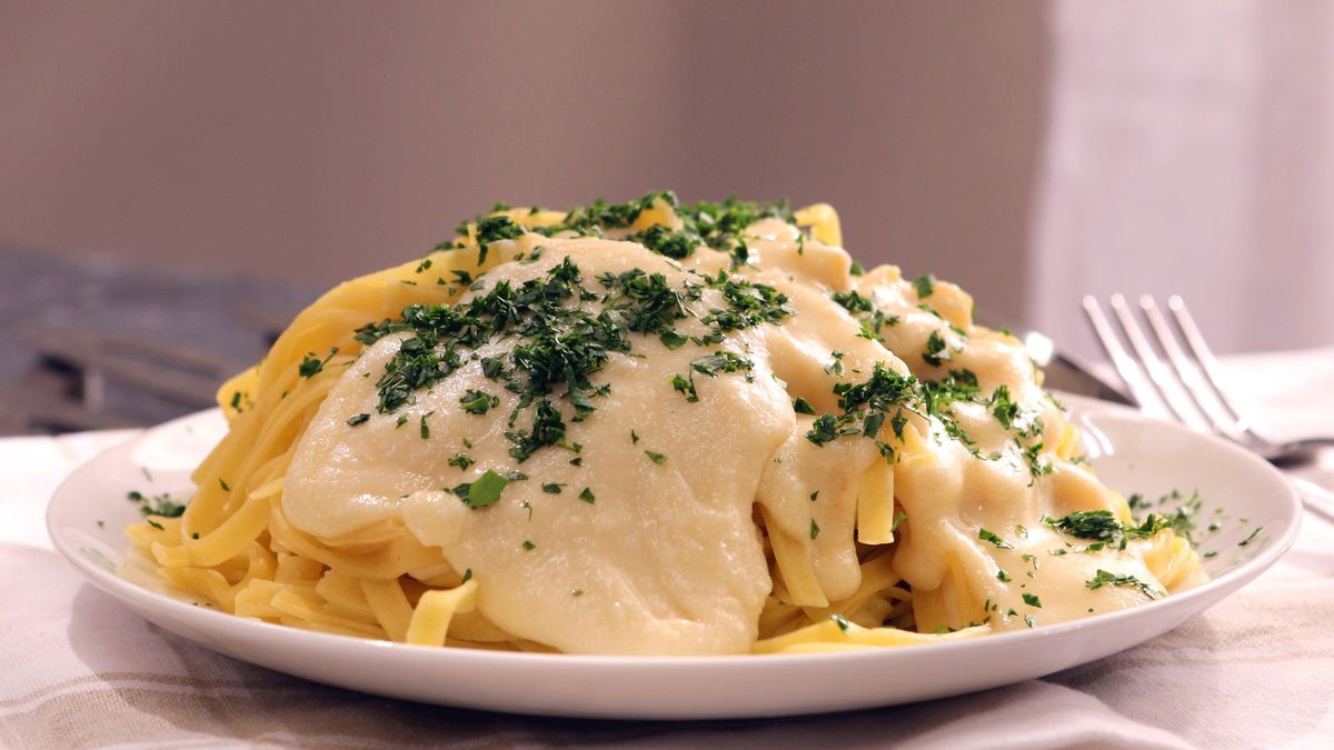 Pasta alfredo   Paso 4