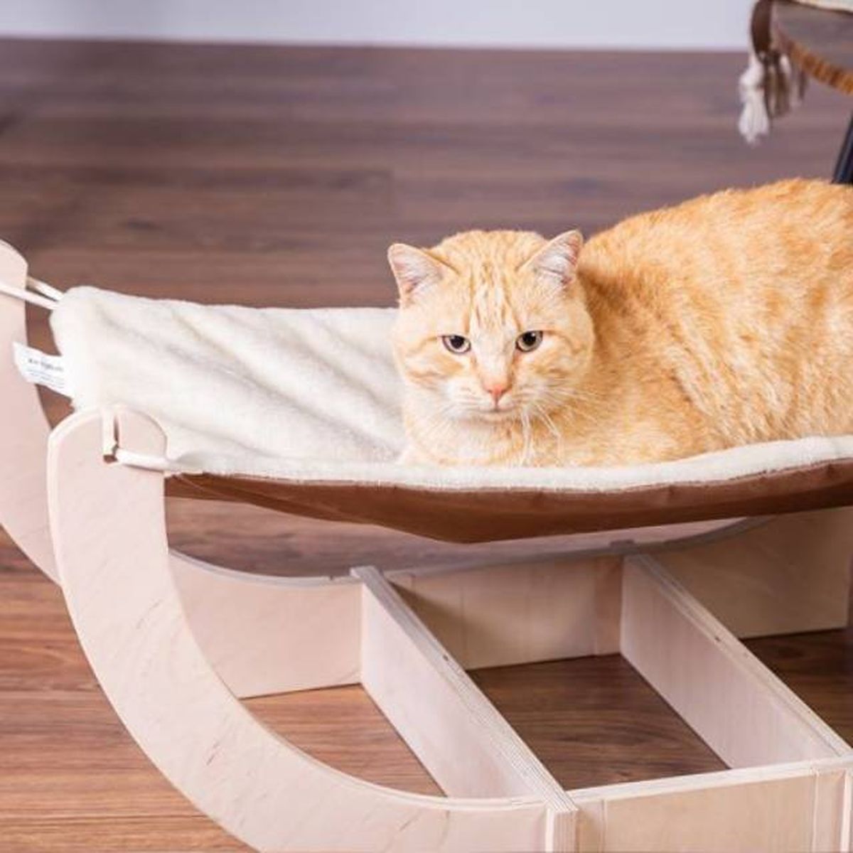 hamacas para gatos de suelo con soporte madera