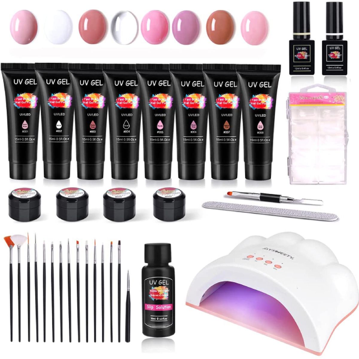 polygel o como conseguir las unas de rosalia kit de gel uv