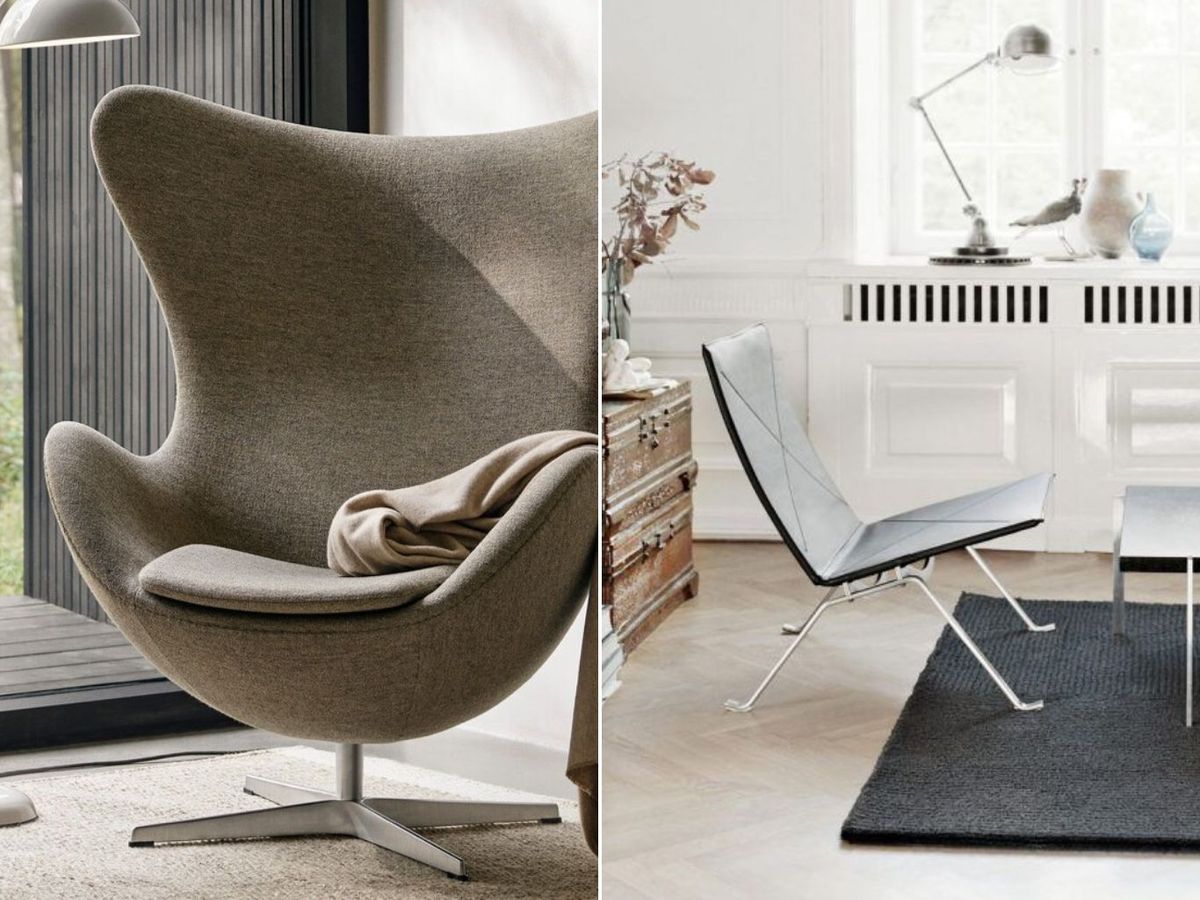 Butaca Egg y sillón PK22 de Fritz Hansen.