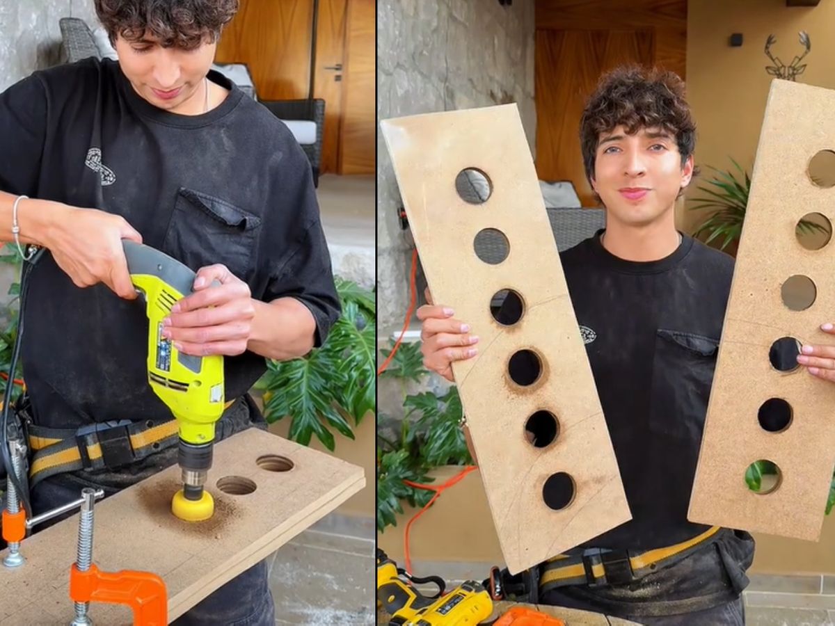 Realización de los agujeros en las tablas