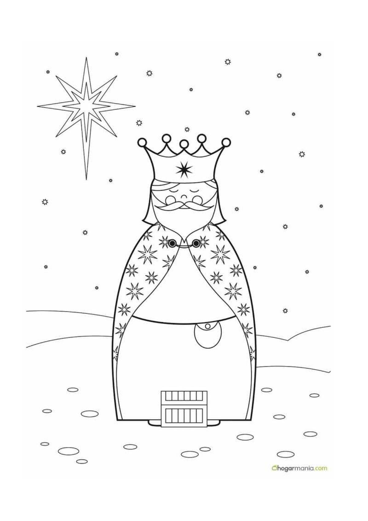 Dibujo del Rey Mago Gaspar para colorear.