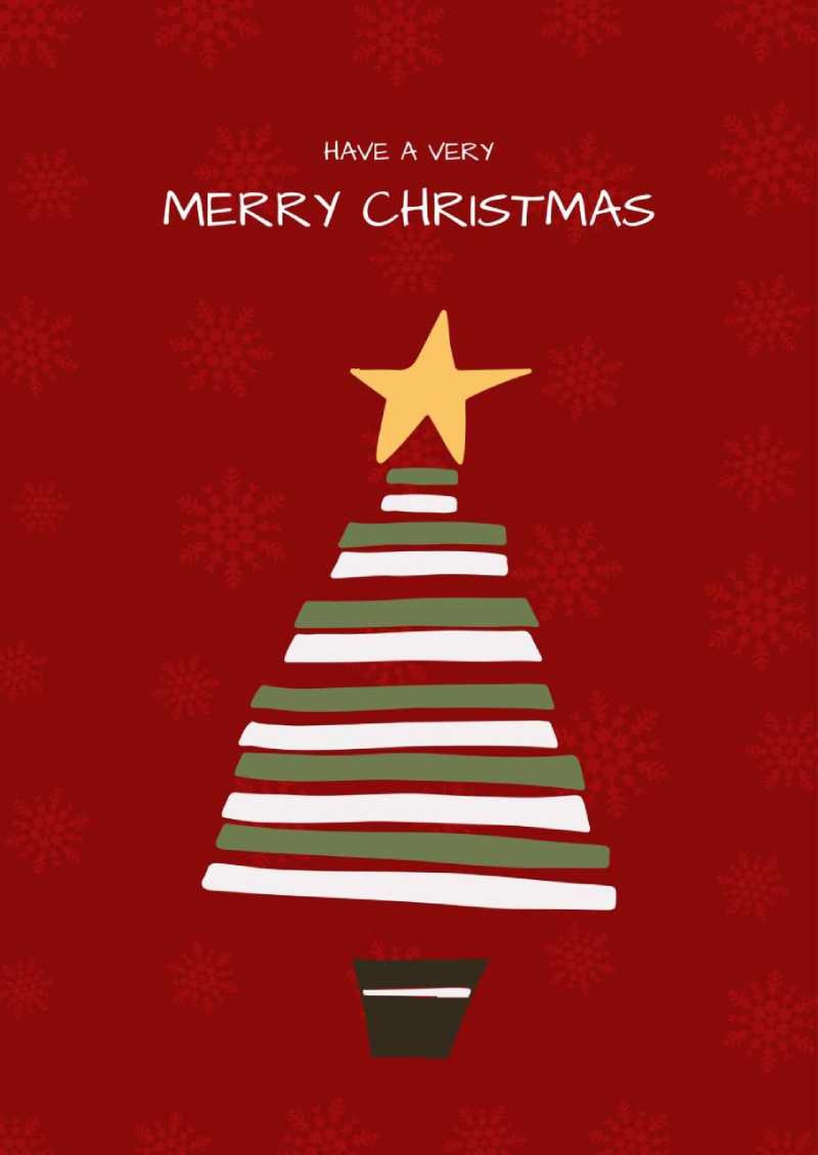 Felicitación de Navidad con ilustración de árbol. Felicitación de Navidad con ilustración de árbol.