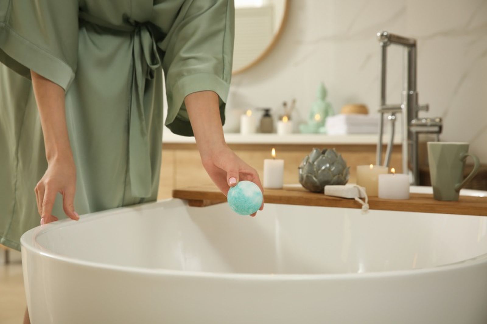 Las bombas de baño se disuelven en el agua