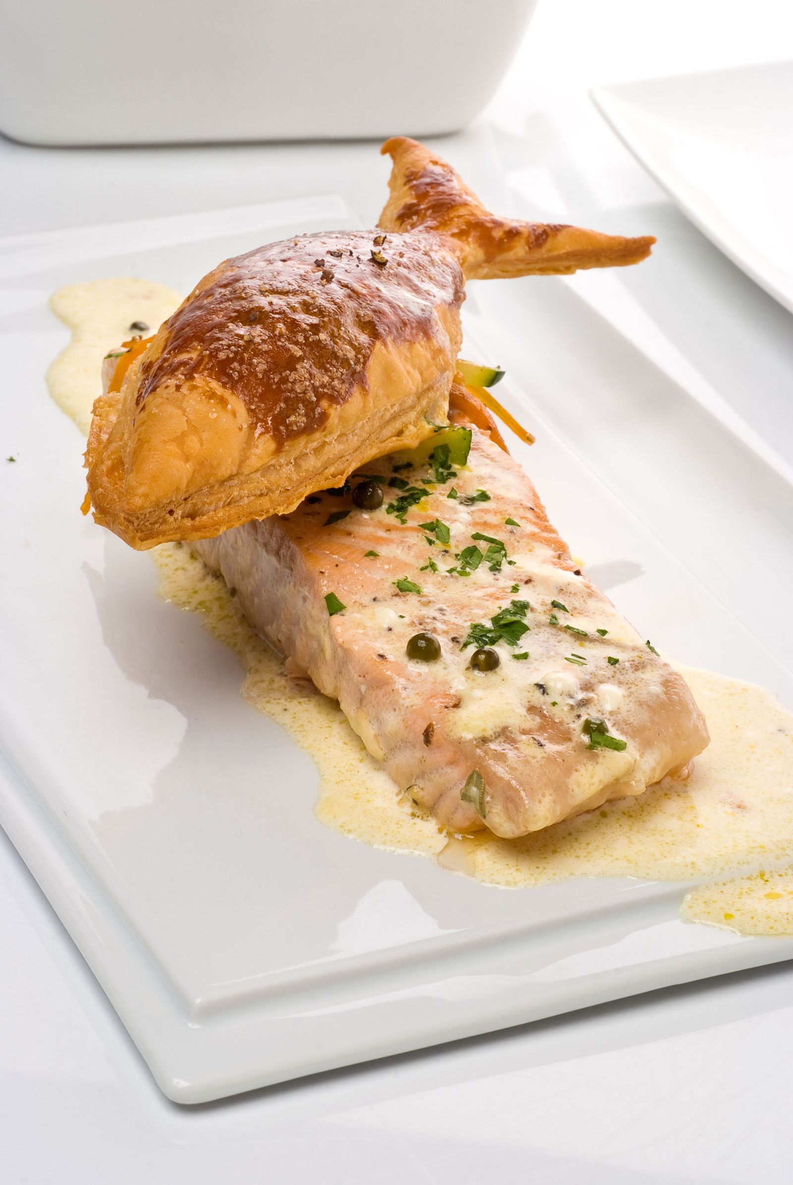 Salmón a la pimienta verde