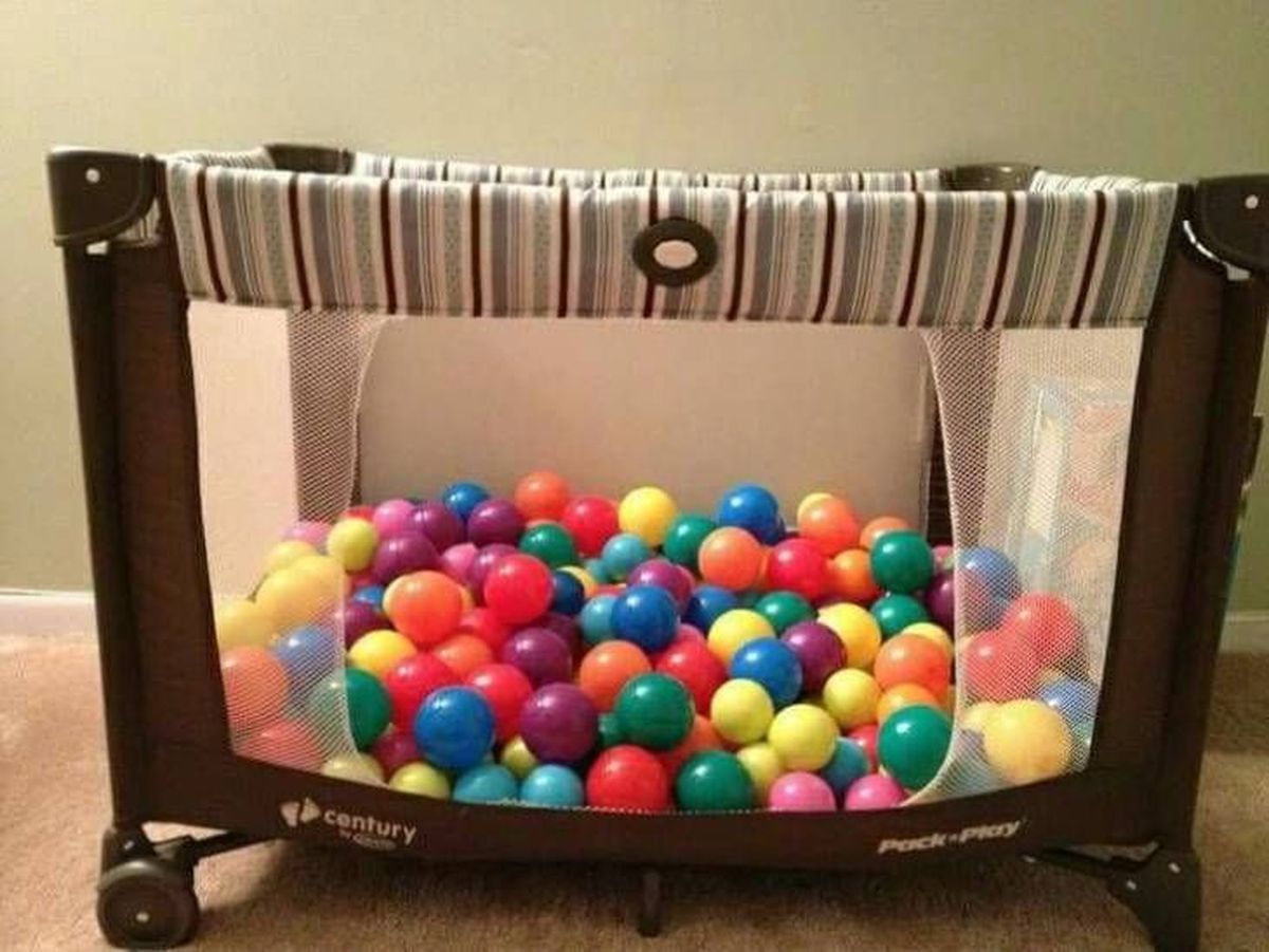 reutilizar cuna viaje parque de bolas pinterest