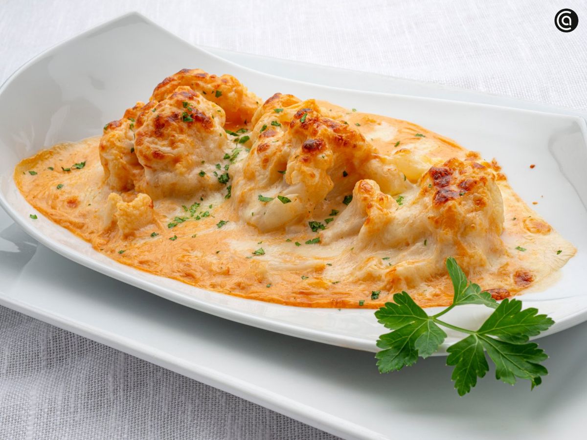 Coliflor gratinada con salsa aurora, receta de Karlos Arguiñano