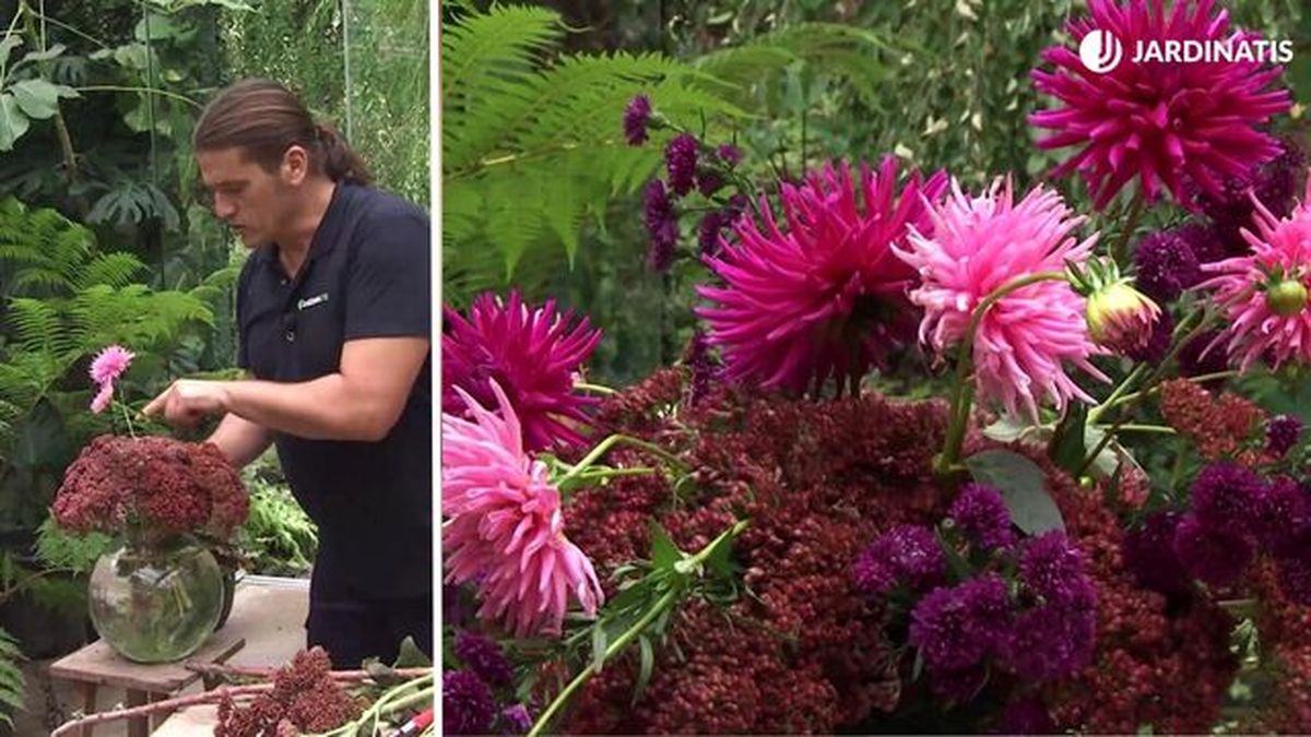 arreglo floral con sedum spectabile deco 747