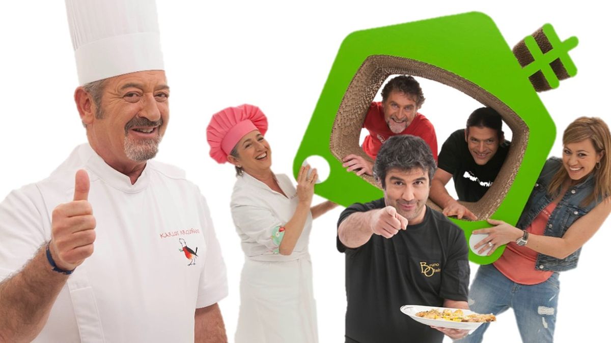 Karlos Arguiñano, Eva Arguiñano, Bruno Oteiza, Kristian Pielhoff, Iñigo Segurola y Yolanda Alzola