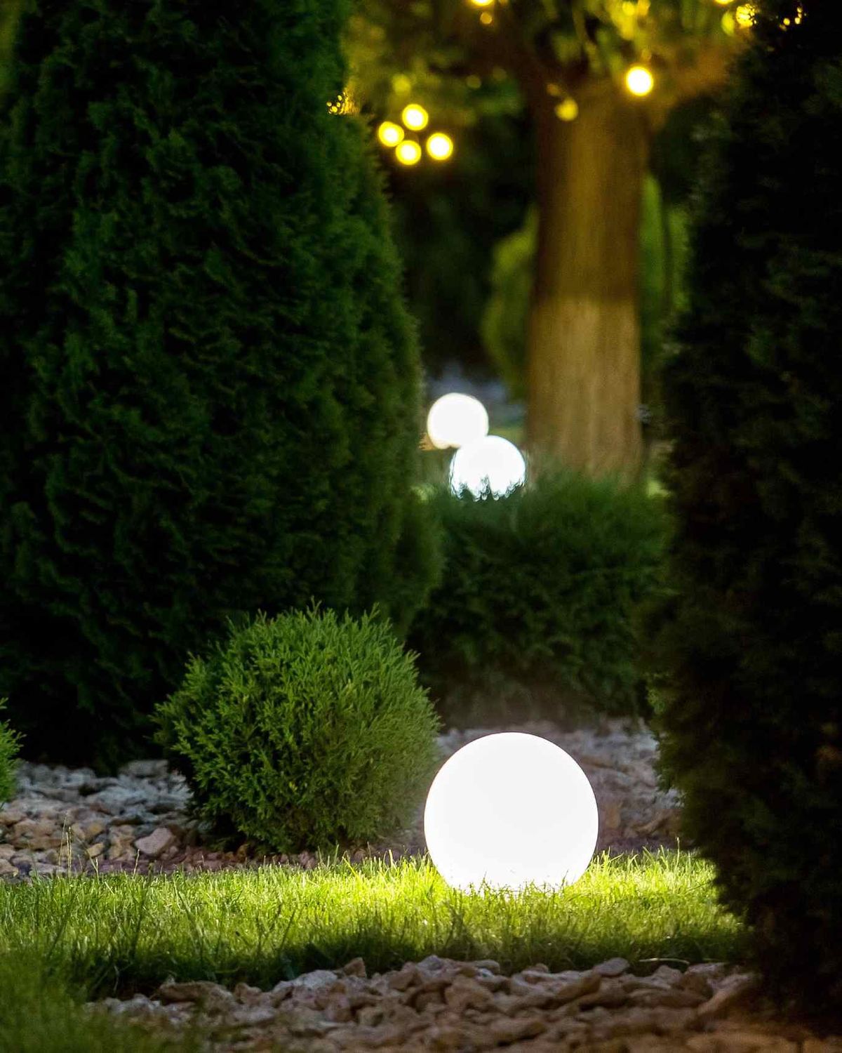 Lámpara esférica LED para exterior JOCOY Blanco crema