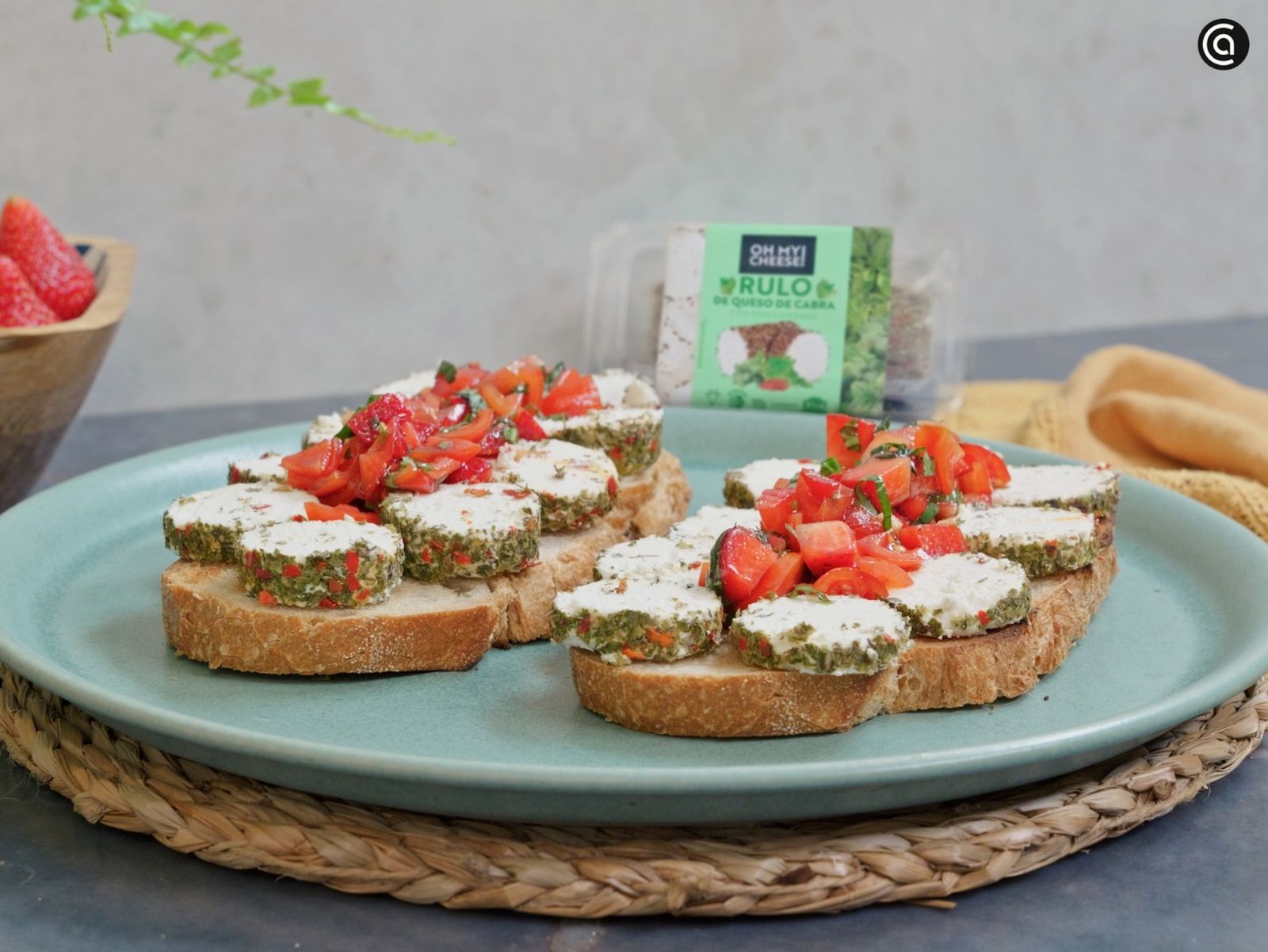 Bruschetta con queso de cabra, un aperitivo listo en 5 minutos